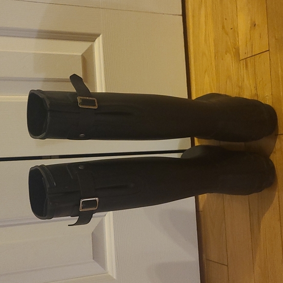 HUNTER Women's Original Back Adjustable Wellington Rubber Rain Boots + socks - Picture 3 of 4